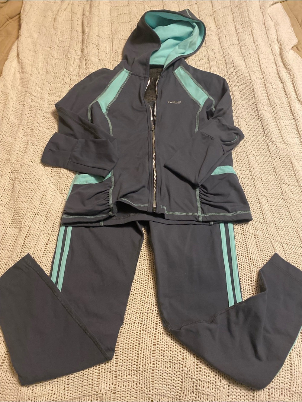 bebe Sport Zip Hoodie - Navy with Silver Zipper